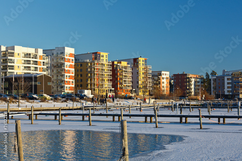 Fotografie Modern apartment in the city Vasteras, Sweden.