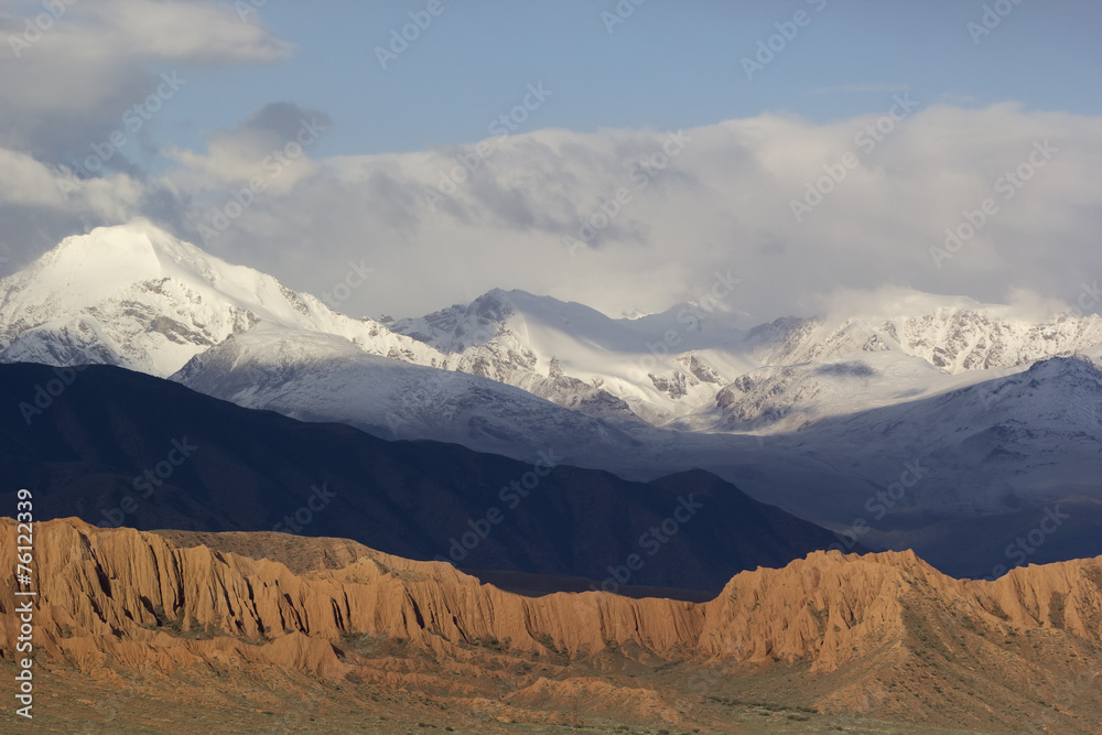Tricolor mountains near Lake Issyk-Kul, Kyrgyzstan Tricolor mountains near Lake Issyk-Kul, Kyrgyzstan