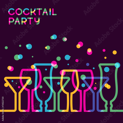 Abstract colorful cocktail glass background. Concept for bar men