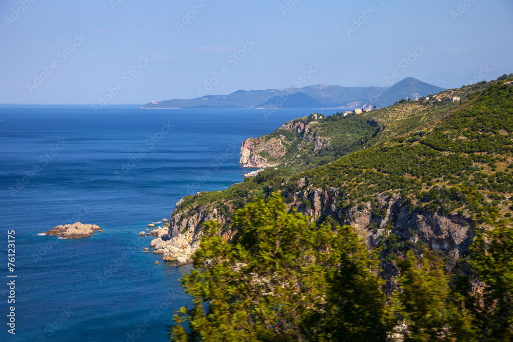 Budvanska Riviera located on the Adriatic sea, Montenegro.