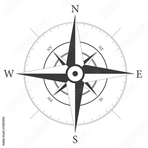 Compass wind rose. Wind icon. Vector illustration.