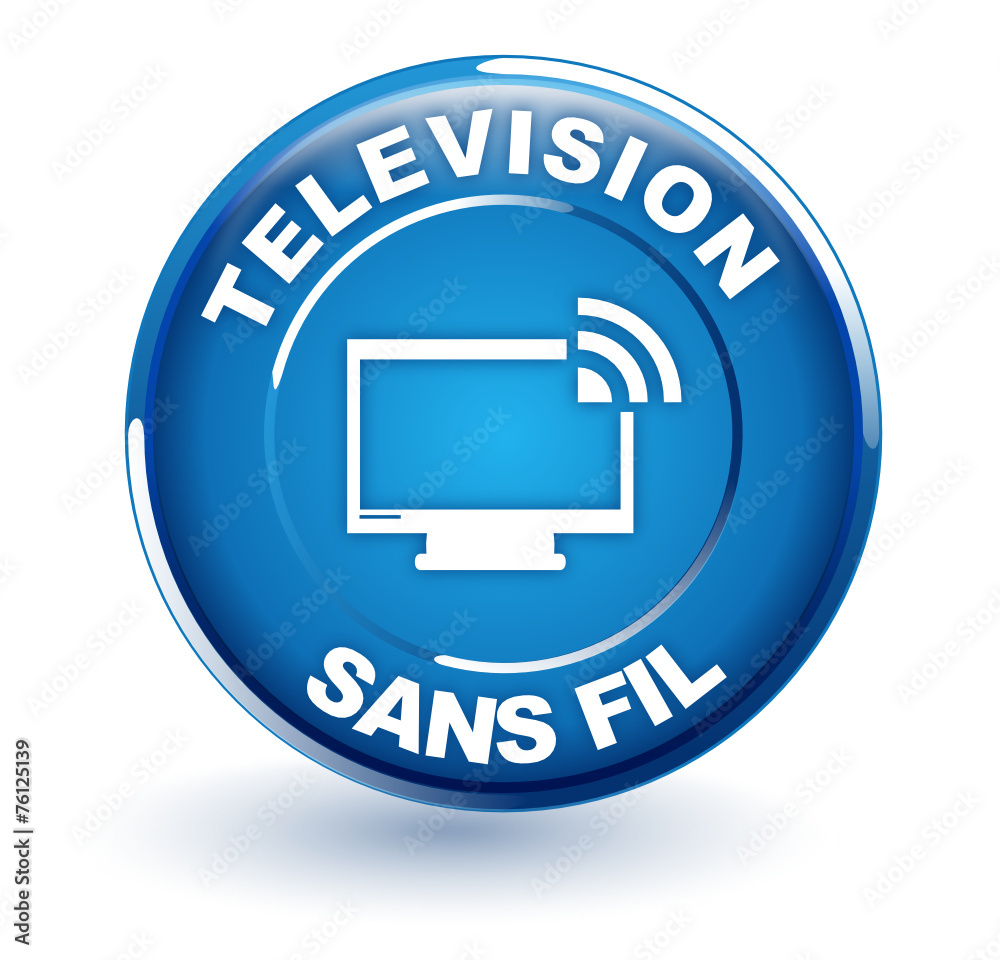 télévision sans fil sur bouton bleu télévision sans fil sur bouton bleu