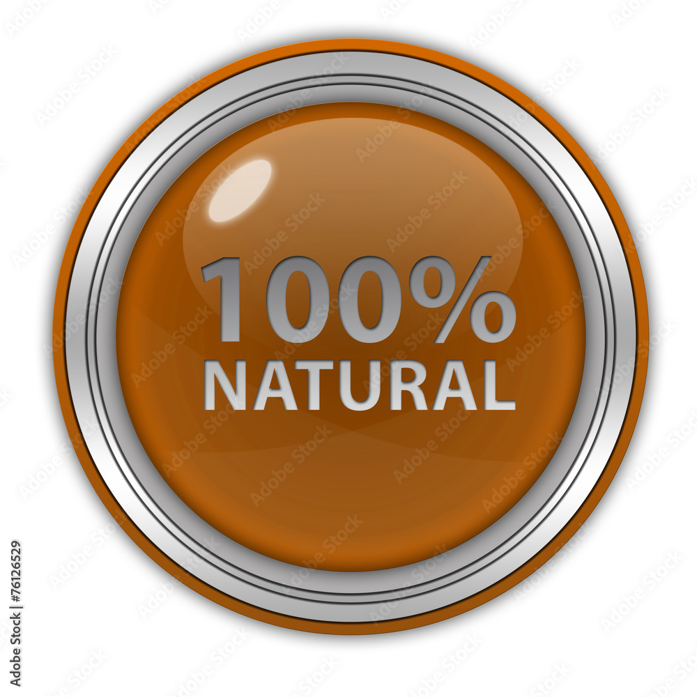 100% natural circular icon on white background 100% natural circular icon on white background
