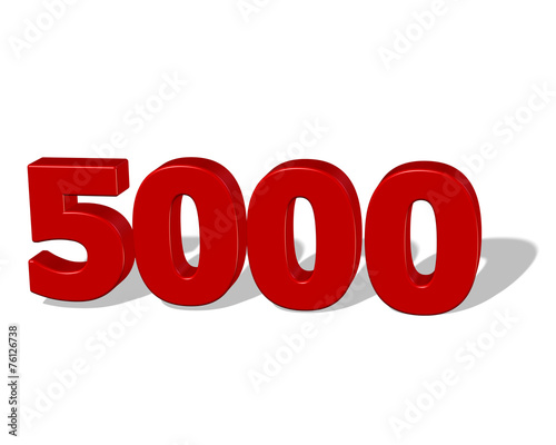 kırmızı renkli gölgeli 5000 sayısı