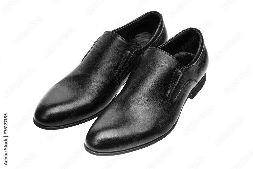 black men's shoes on a white background black men's shoes on a white background
