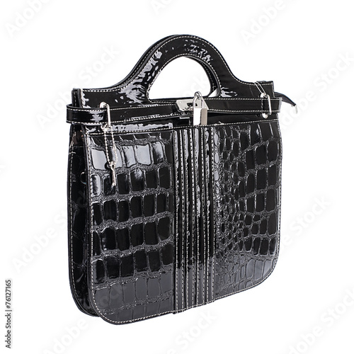Black female bag isolated over white