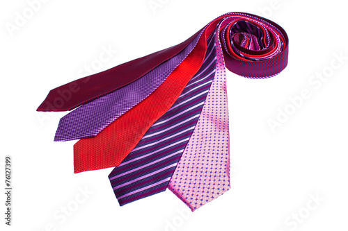 men's ties on a white background photo