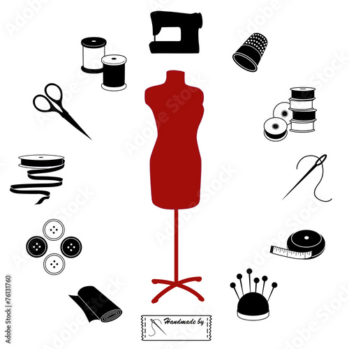 Sewing, Tailoring Icons, Fashion model mannequin, DIY circle