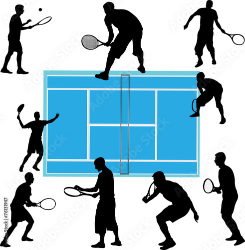 tennis players collection - vector