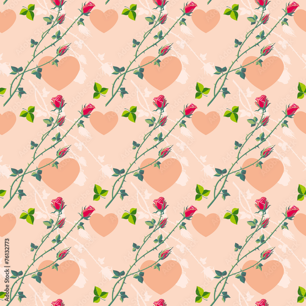Roses on a pink background