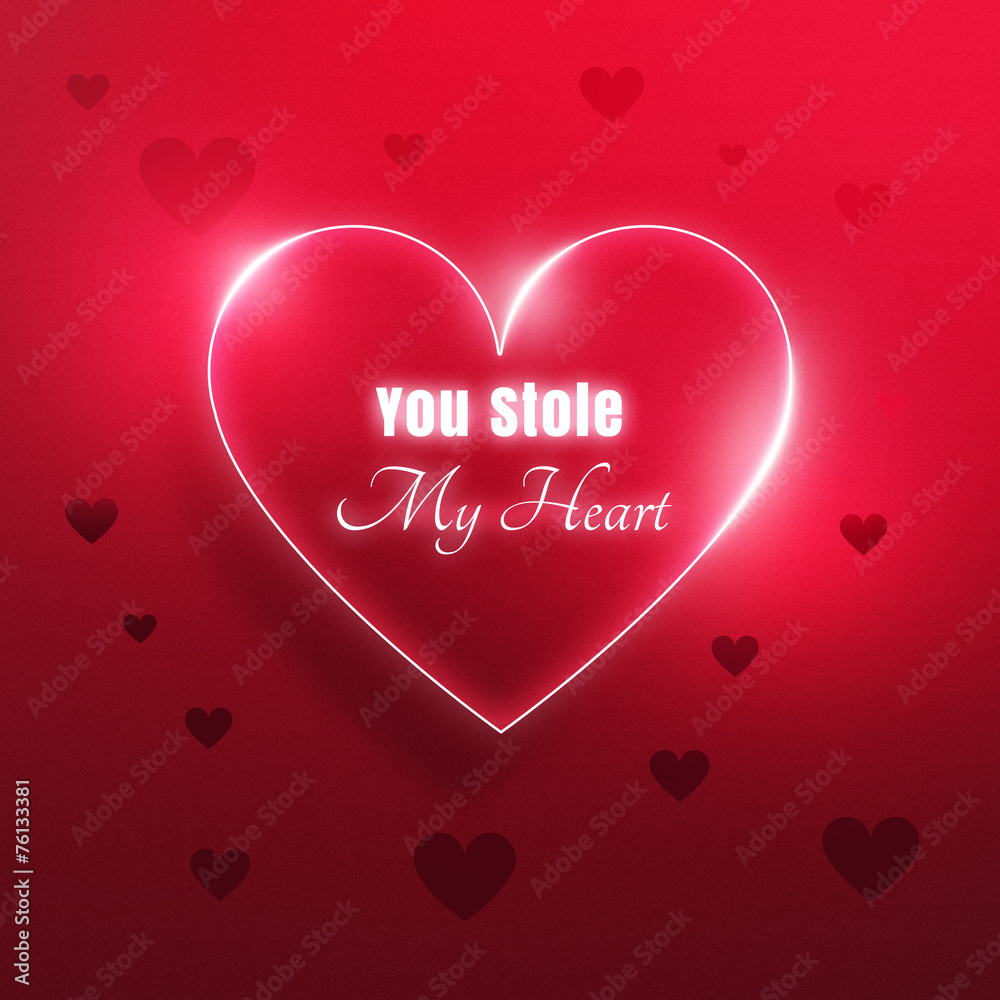 Miłosna kartka na Walentynki 'You Stole My Heart'