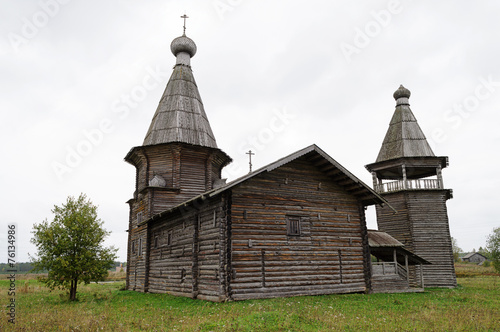 Ancient wooden church in North Russia near Kargopol