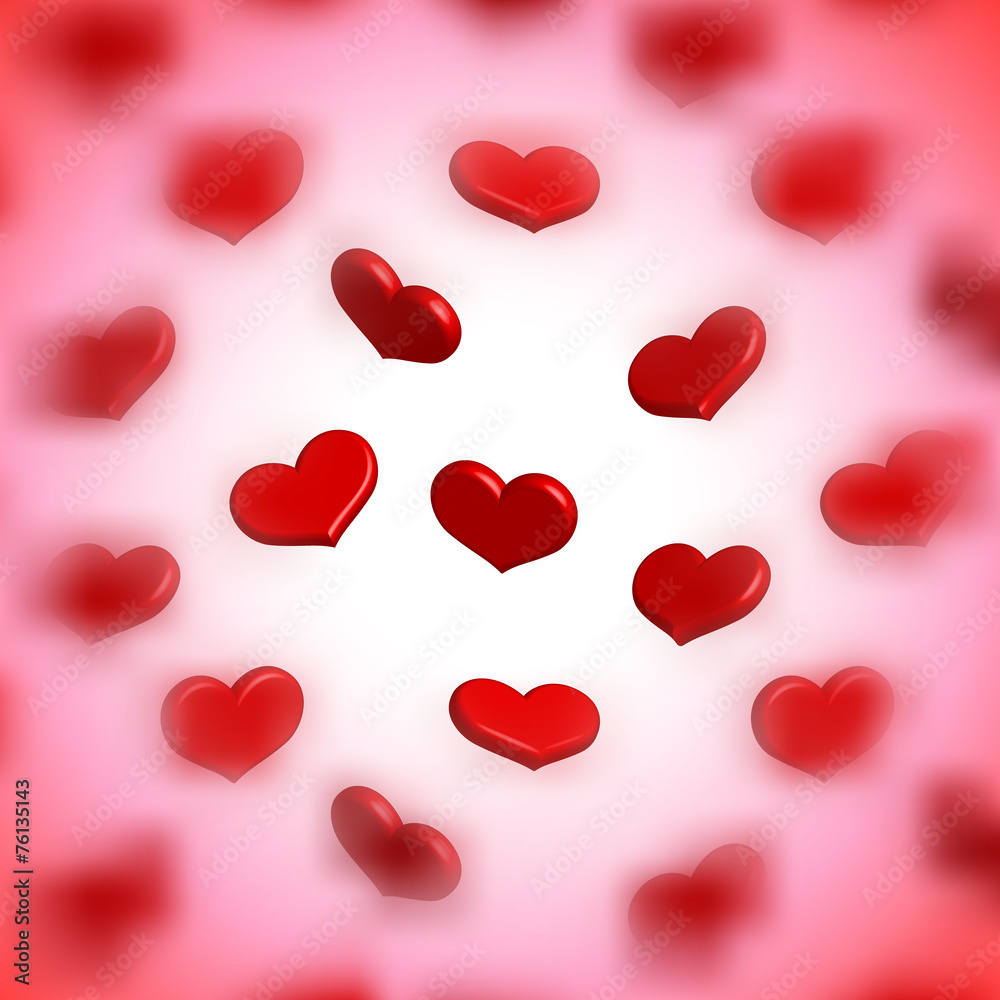 Valentines Day frame with blurred hearts Valentines Day frame with blurred hearts