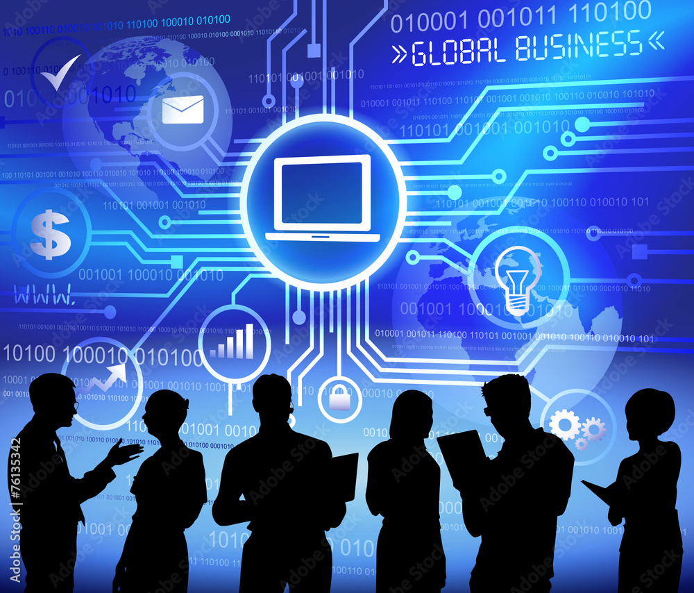 Vector of Business People's Silhouette Global Business Concept Vector of Business People's Silhouette Global Business Concept