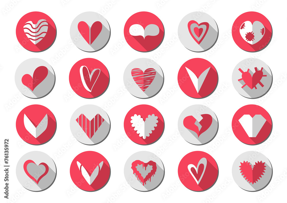 heart icon shadow set,vector illustration heart icon shadow set,vector illustration