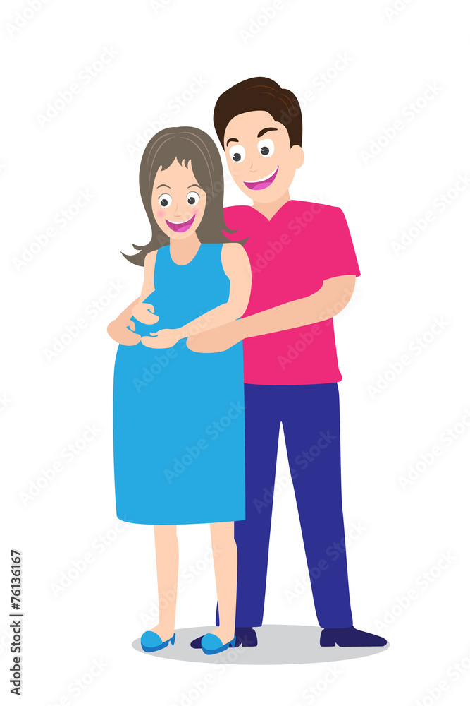 illustration of happy pregnant couple Vector illustration of happy pregnant couple Vector