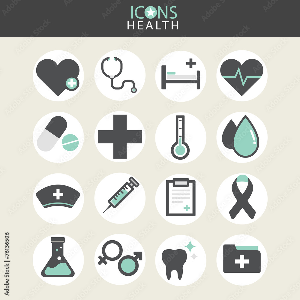 Vector of Health Hospital Flag Design Icons Symbol Concept