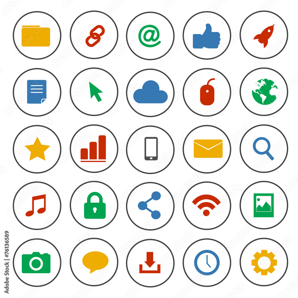 Vector of Flat Design Social Network Icons Technology Concept Vector of Flat Design Social Network Icons Technology Concept