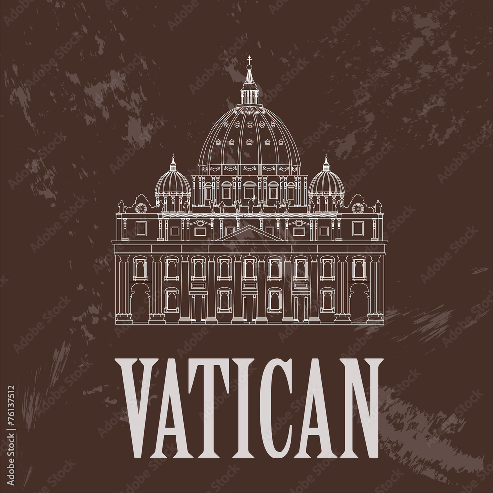 Vatican landmarks. Retro styled image