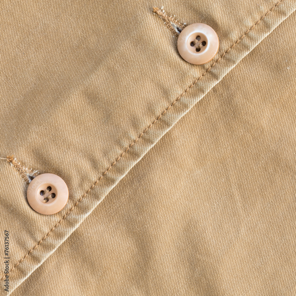 brown shirt background with stitch seam textile and botton brown shirt background with stitch seam textile and botton