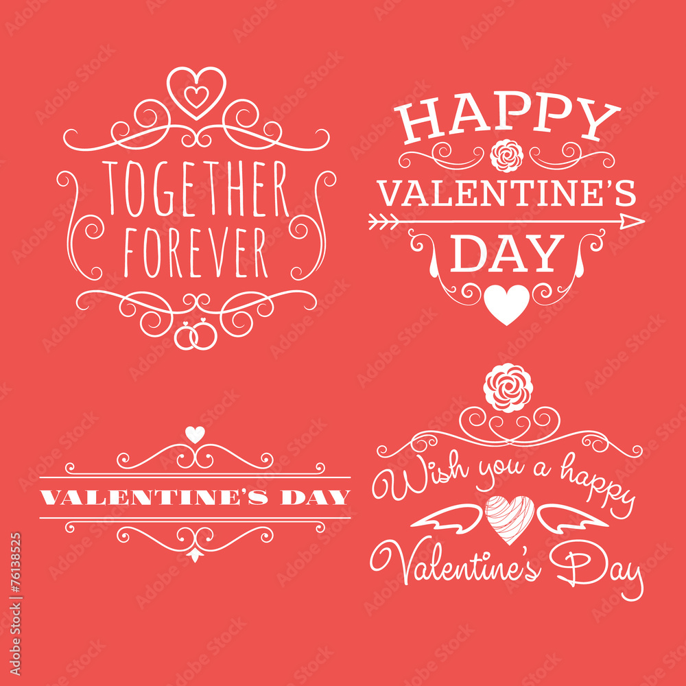 Valentine's day set of label, badges, stamp and design elements Valentine's day set of label, badges, stamp and design elements