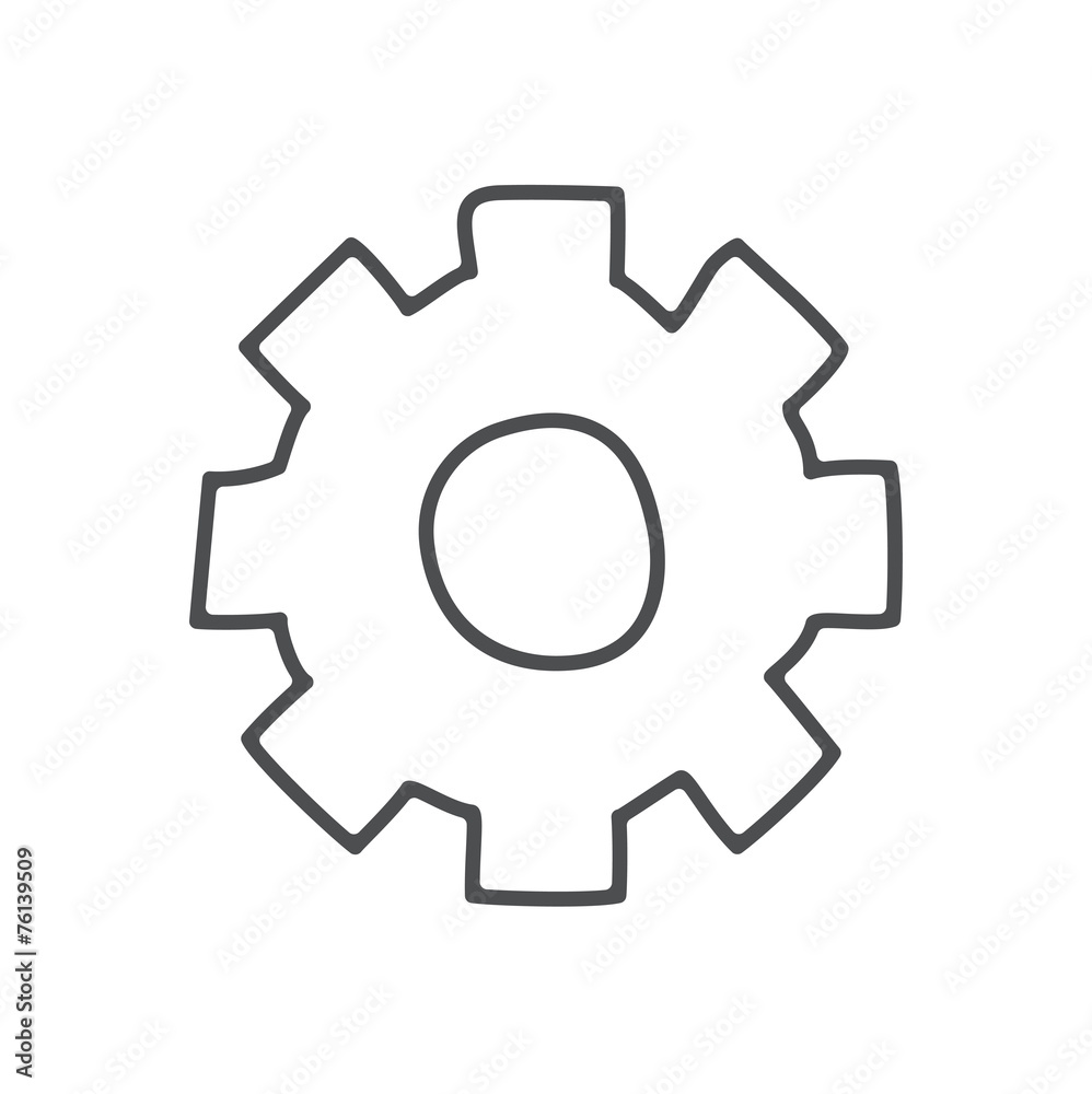 Vector of Flat Design Setting Setup Gear Icon Concept