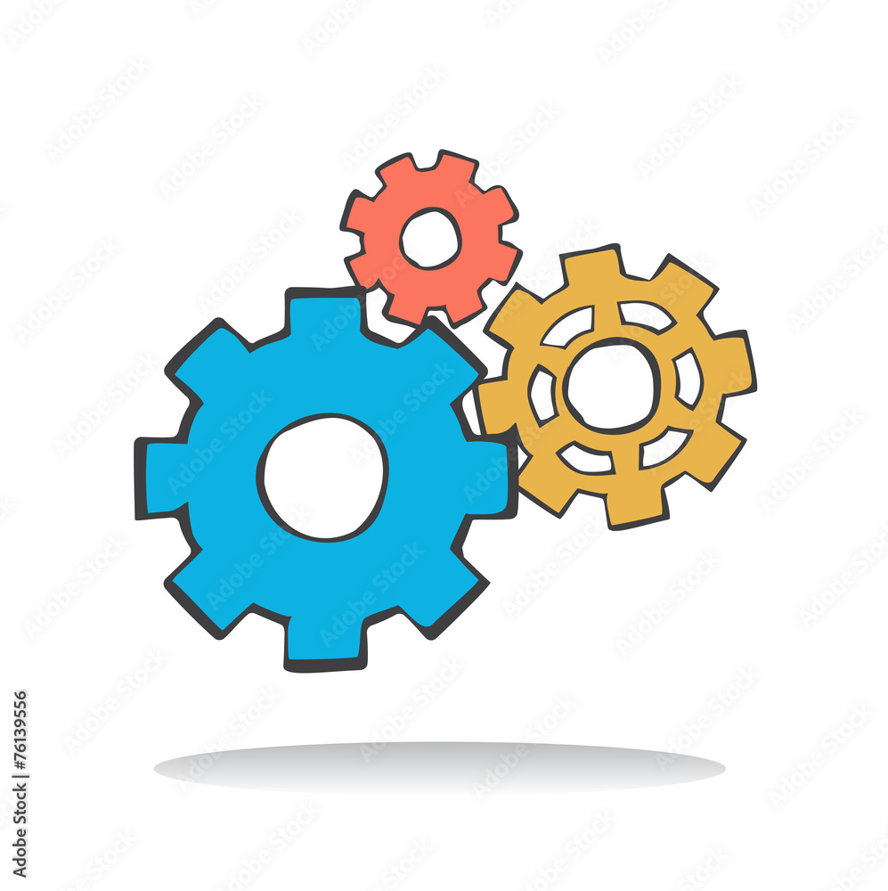 Vector of Flat Design Setting Setup Gear Icon Concept Vector of Flat Design Setting Setup Gear Icon Concept