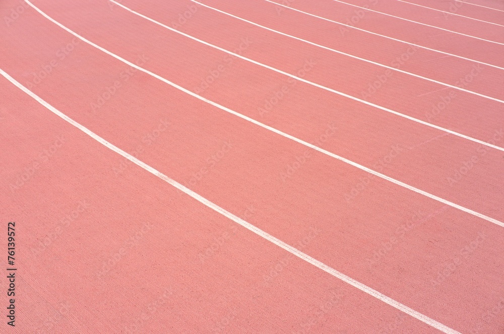 Fototapeta Athletic running track lanes