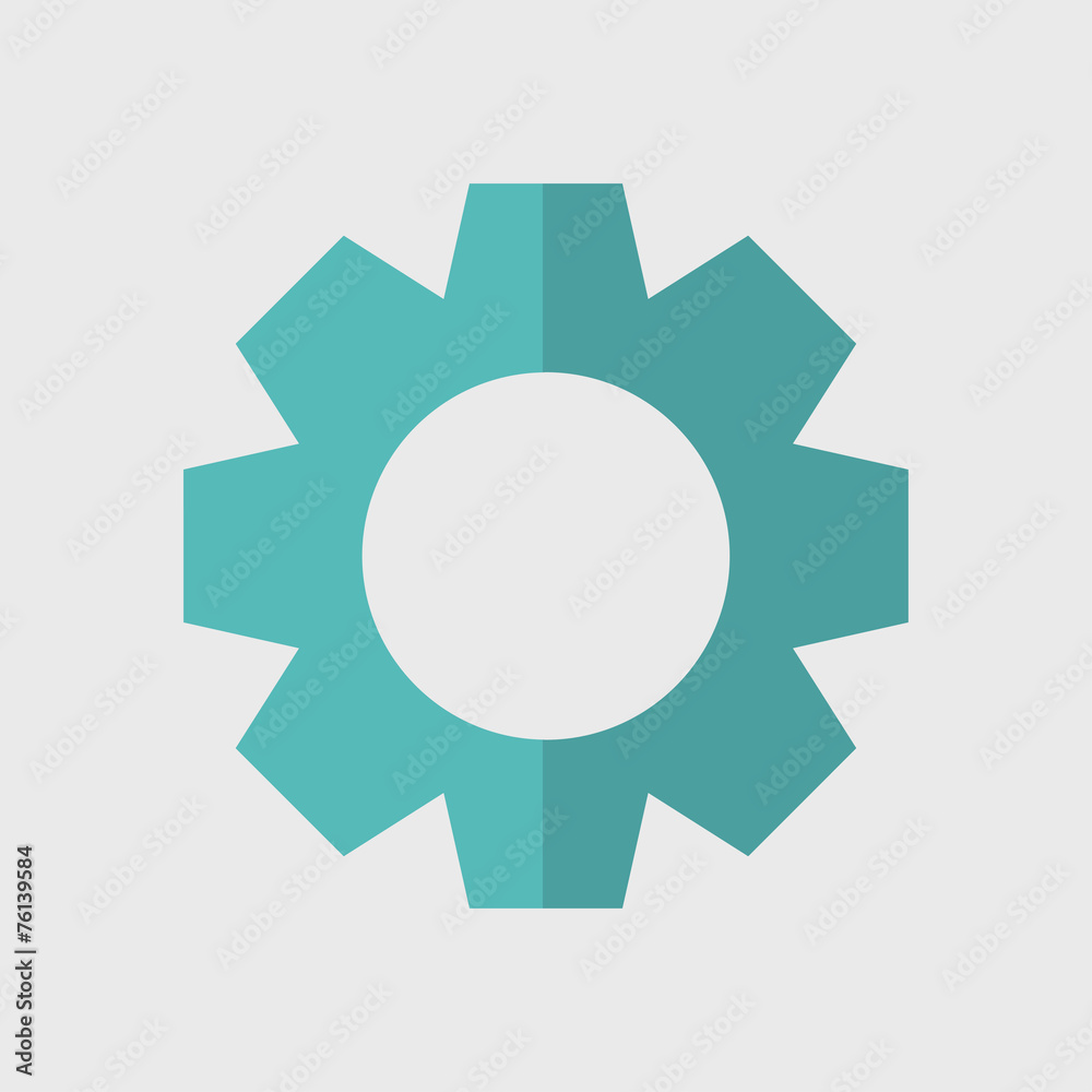 Vector of Flat Design Setting Setup Gear Icon Concept