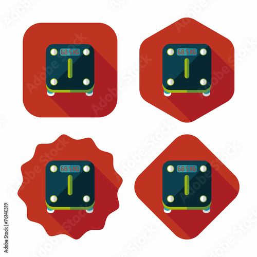 Weight scale flat icon with long shadow
