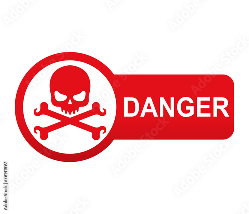 Etiqueta app lateral roja DANGER