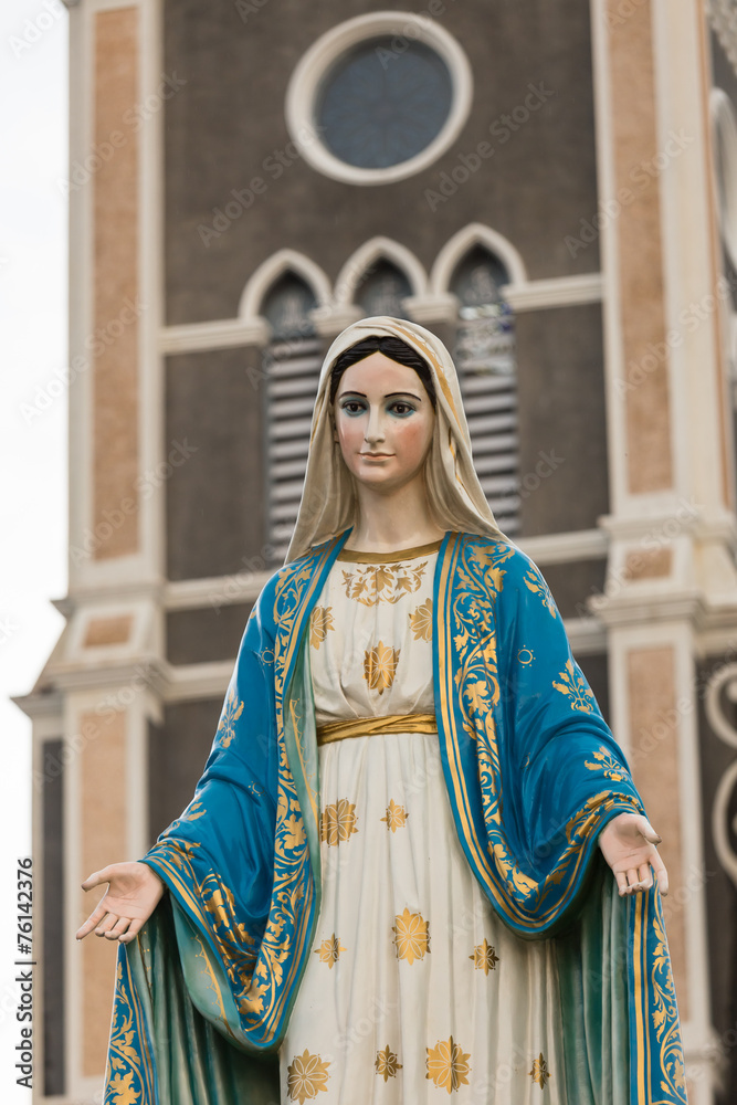 Fototapeta premium Saint Mary or the Blessed Virgin Mary, Chanthaburi, Thailand.