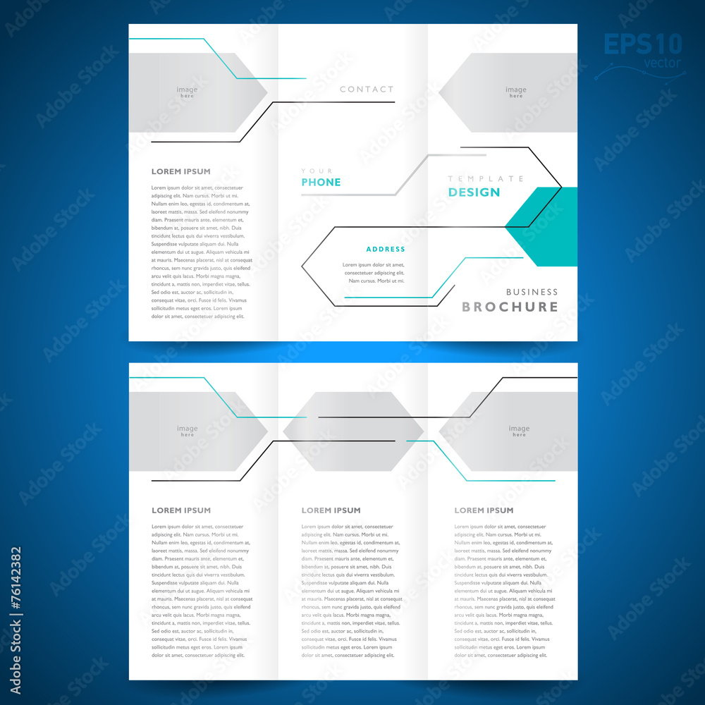 brochure design template trifold vector geometric abstract line,