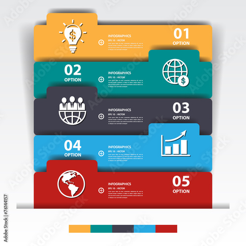 Design multicolour number banners template/graphic or website.ve