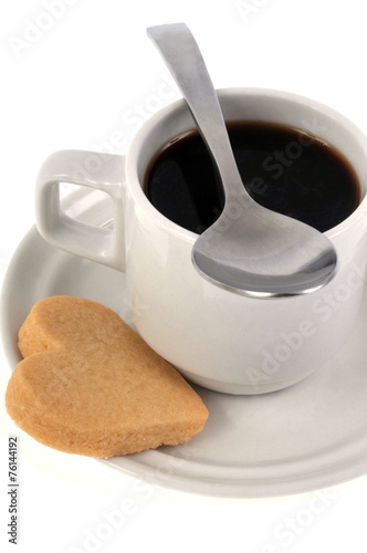 Tasse De Cafe Et Gateau Sable En Forme De Cœur Stock Photo Adobe Stock