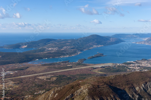 View of Lustica peninsula and Boka Kotorska. Montenegro