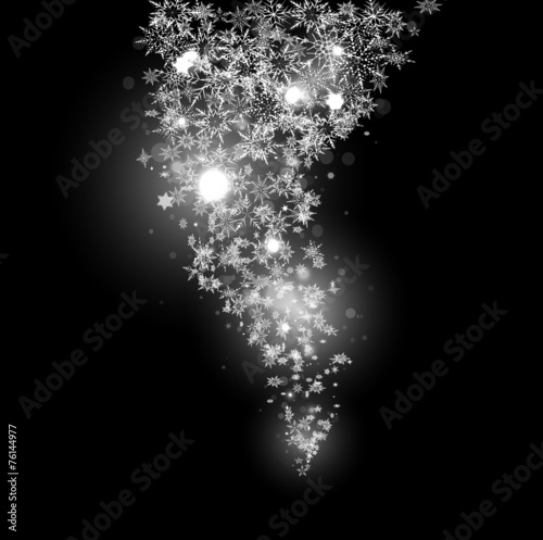 Snowstorm Christmas background with snowflakes.