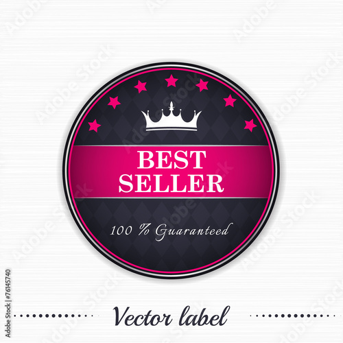 Best seller guaranteed vector label with royal crown