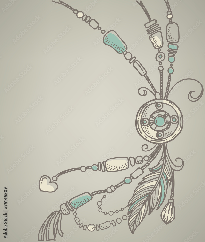 boho chic, vector hand drawn background vector de Stock | Adobe Stock