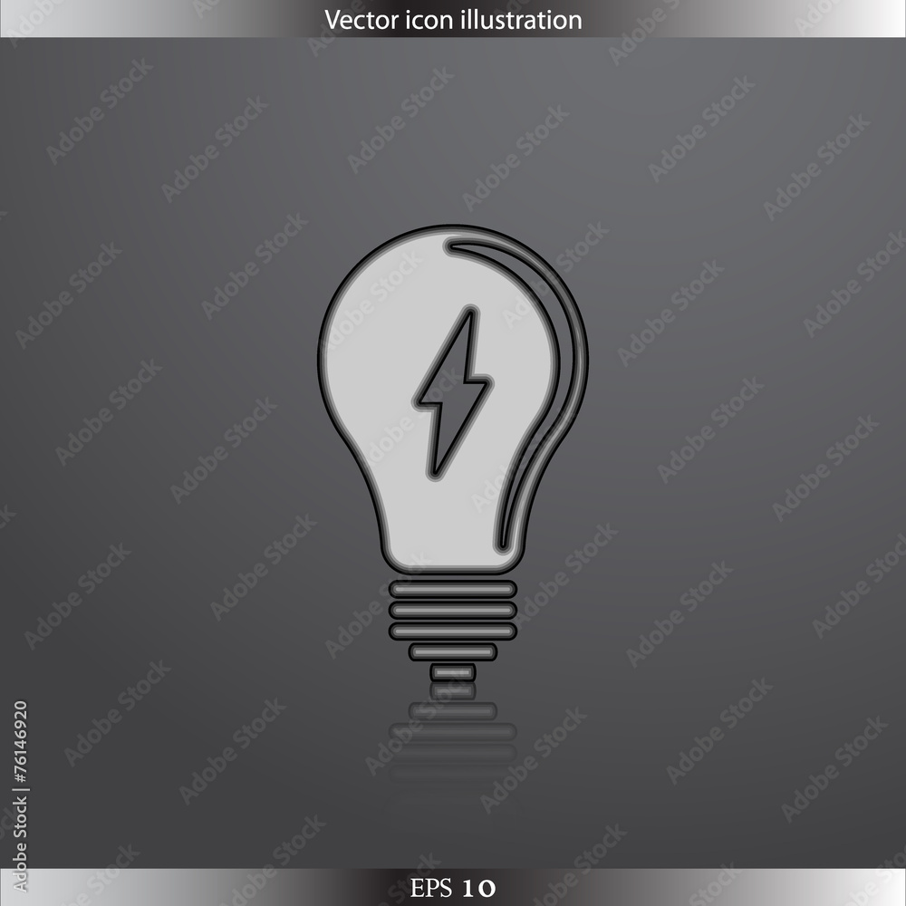 Vector Light bulb web flat icon Vector Light bulb web flat icon