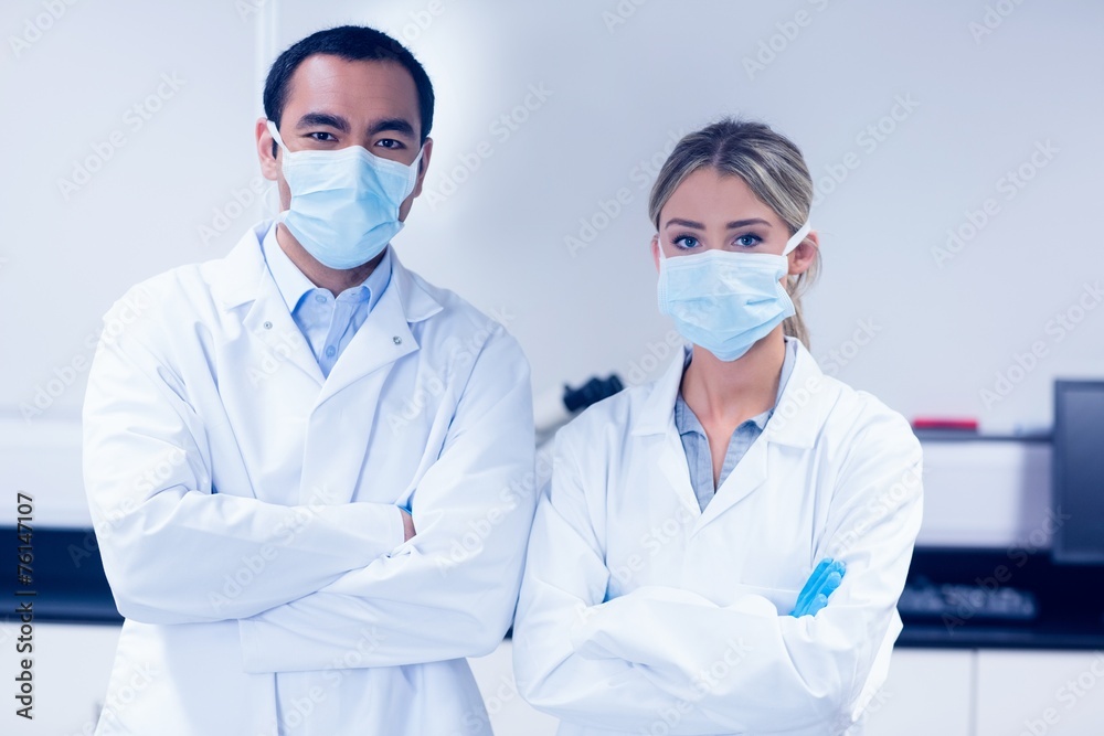 Science students wearing protective masks Science students wearing protective masks