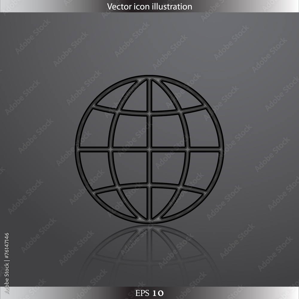 Vector globe web flat icon Vector globe web flat icon