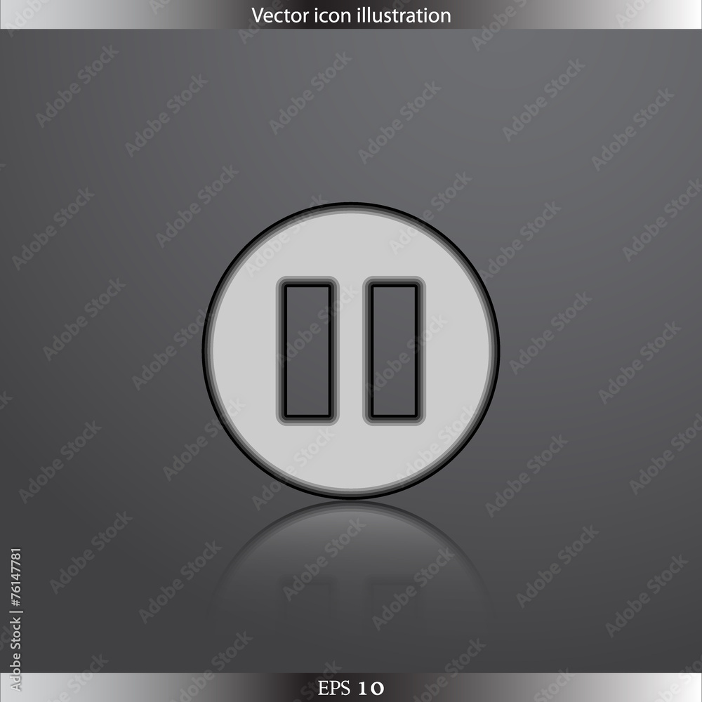 Vector pause web flat icon Vector pause web flat icon