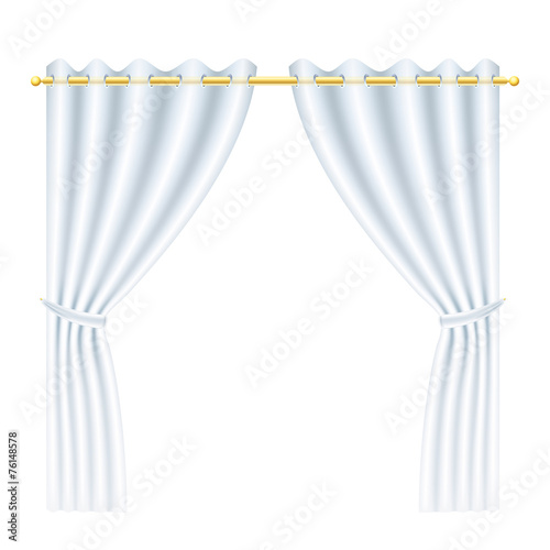 White curtains with transparency.