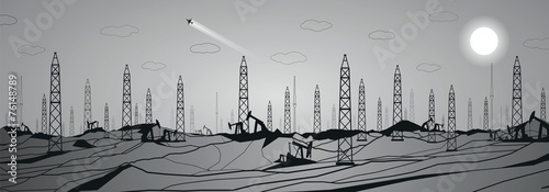 Petroleum panorama, industrial, power, lines design