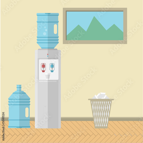 Flat vector illustration of office interior