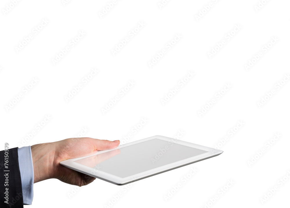 touch pad in hand touch pad in hand