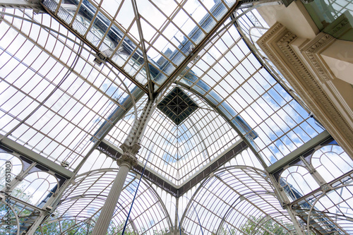 Crystal Palace (Palacio de cristal) cupola interior view in Reti