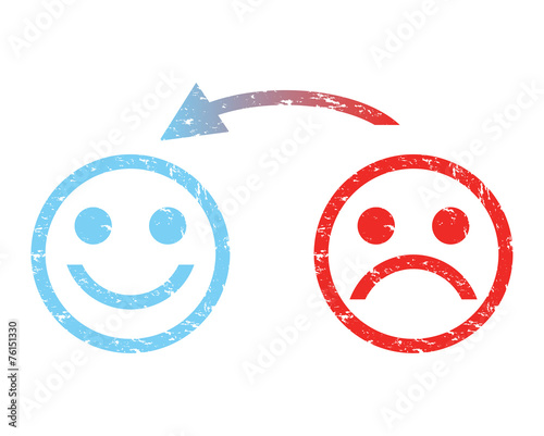 sad face to a happy face