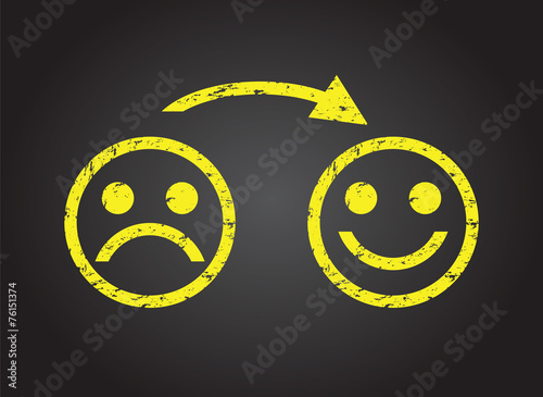 sad face to a happy face